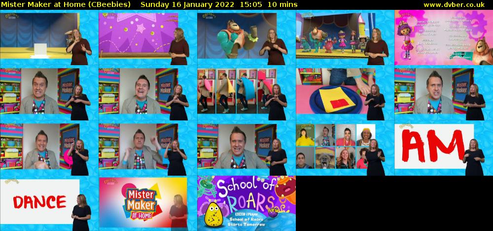 Mister Maker At Home (CBeebies) Sunday 16 January 2022 15:05 - 15:15