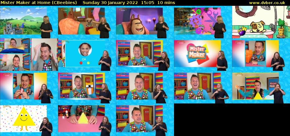 Mister Maker At Home (CBeebies) Sunday 30 January 2022 15:05 - 15:15