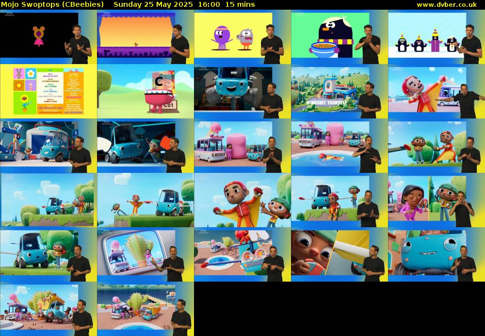 Mojo Swoptops (CBeebies) Sunday 25 May 2025 16:00 - 16:15