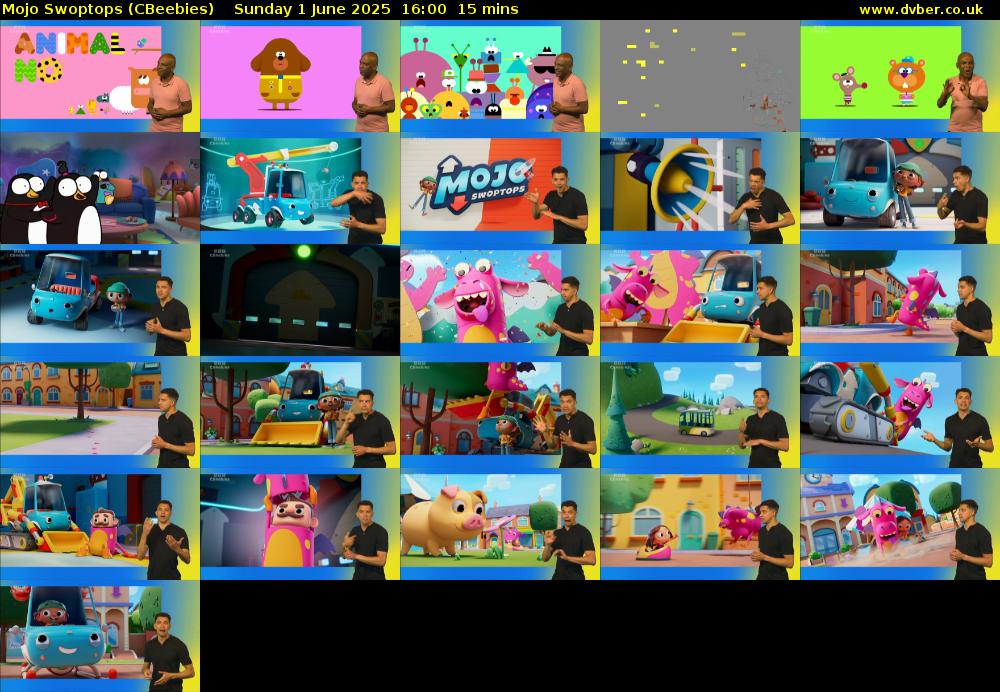 Mojo Swoptops (CBeebies) Sunday 1 June 2025 16:00 - 16:15