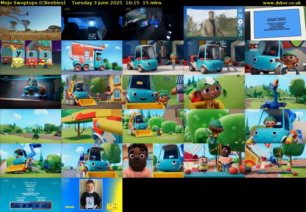 Mojo Swoptops (CBeebies) Tuesday 3 June 2025 16:15 - 16:30