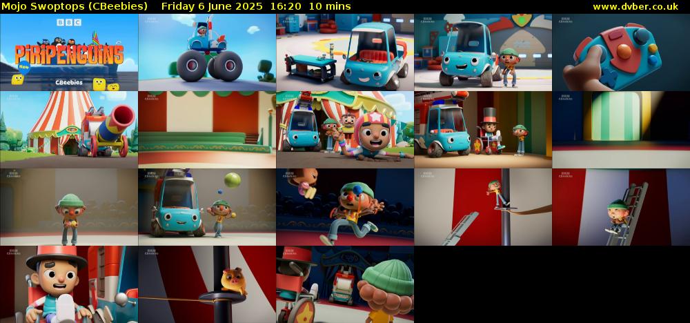 Mojo Swoptops (CBeebies) Friday 6 June 2025 16:20 - 16:30