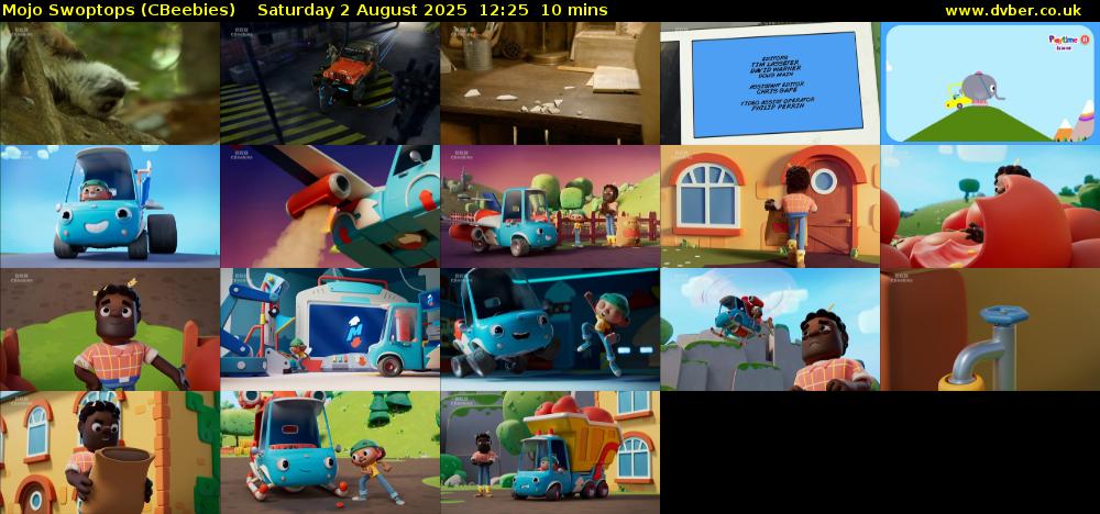 Mojo Swoptops (CBeebies) Saturday 2 August 2025 12:25 - 12:35