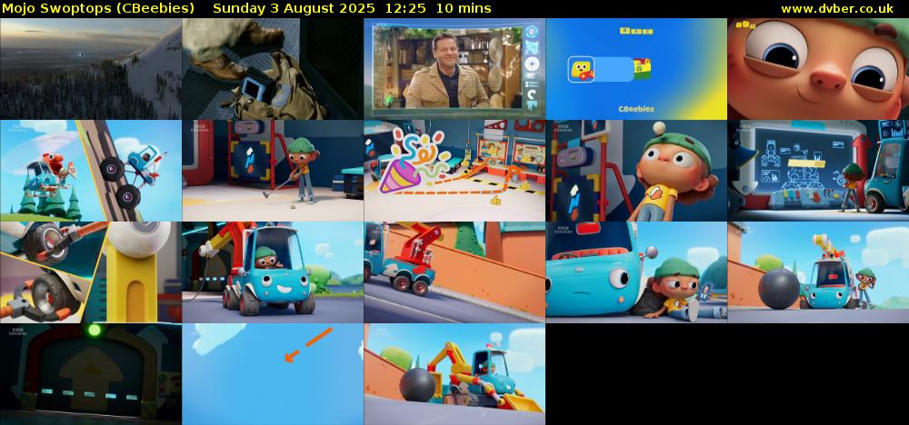 Mojo Swoptops (CBeebies) Sunday 3 August 2025 12:25 - 12:35
