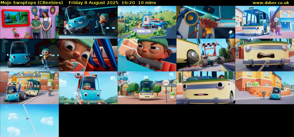 Mojo Swoptops (CBeebies) Friday 8 August 2025 16:20 - 16:30