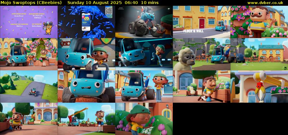 Mojo Swoptops (CBeebies) Sunday 10 August 2025 06:40 - 06:50
