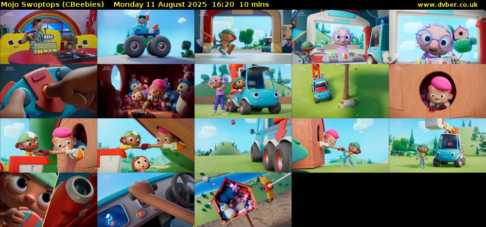 Mojo Swoptops (CBeebies) Monday 11 August 2025 16:20 - 16:30