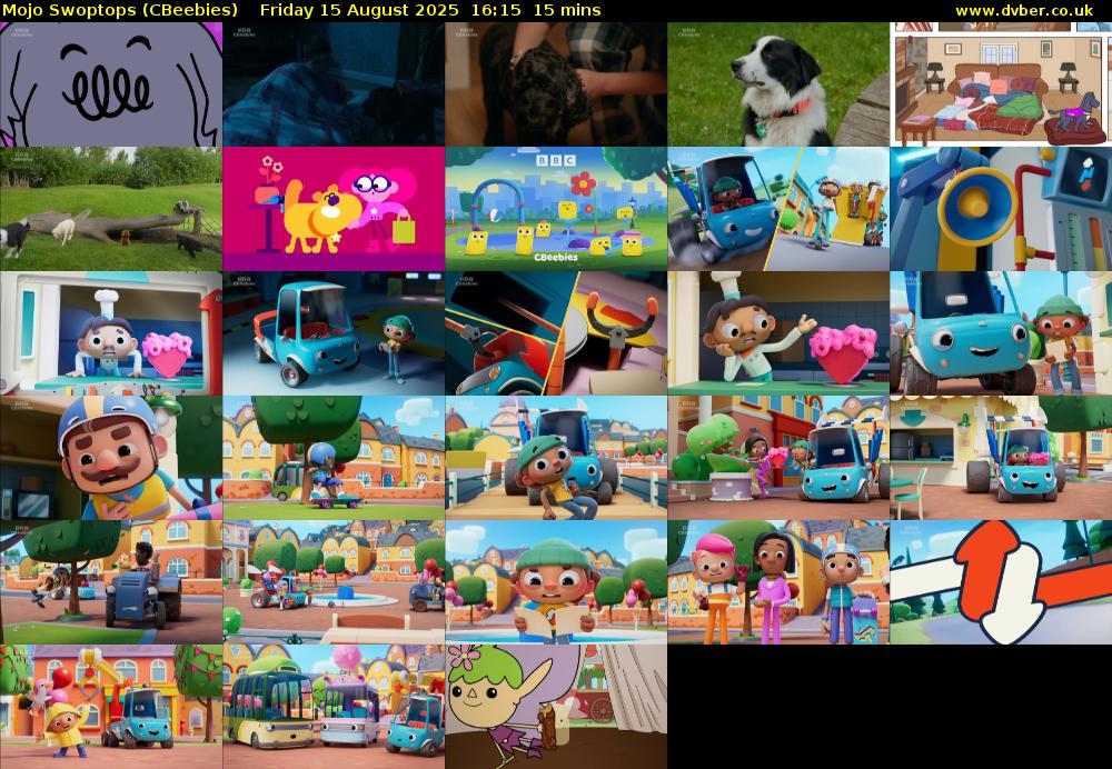 Mojo Swoptops (CBeebies) Friday 15 August 2025 16:15 - 16:30