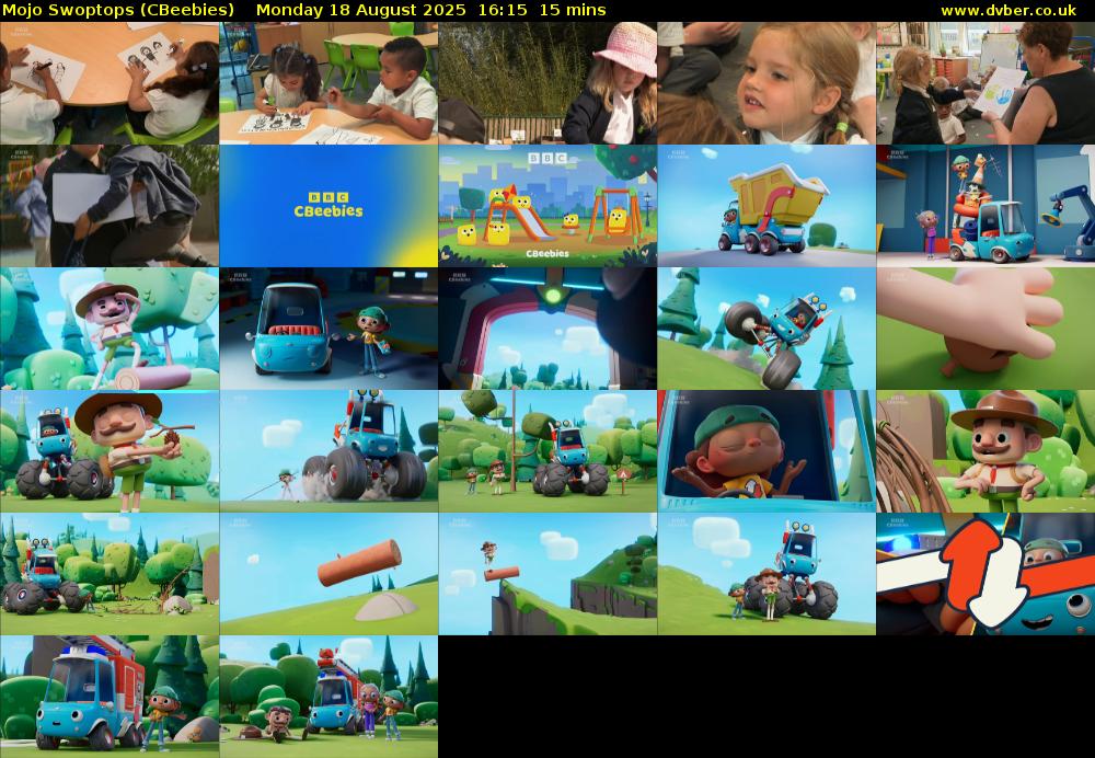 Mojo Swoptops (CBeebies) Monday 18 August 2025 16:15 - 16:30