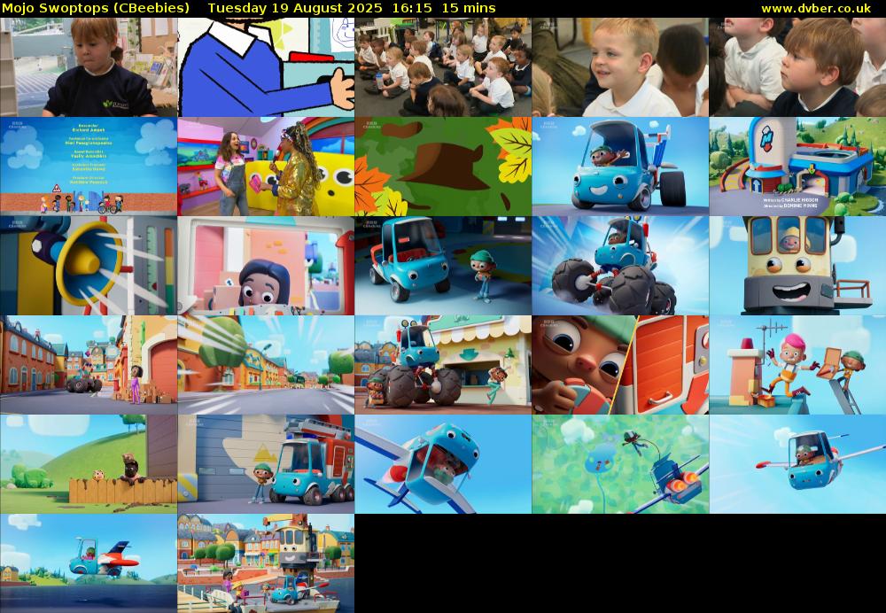 Mojo Swoptops (CBeebies) Tuesday 19 August 2025 16:15 - 16:30