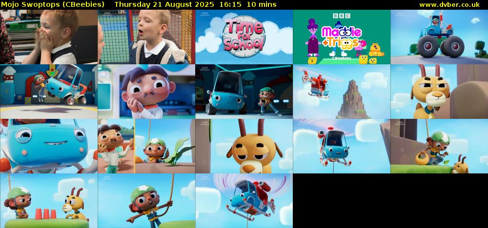 Mojo Swoptops (CBeebies) Thursday 21 August 2025 16:15 - 16:25