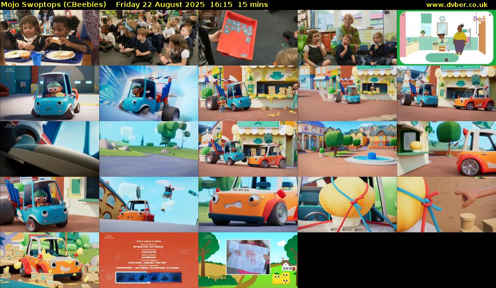 Mojo Swoptops (CBeebies) Friday 22 August 2025 16:15 - 16:30
