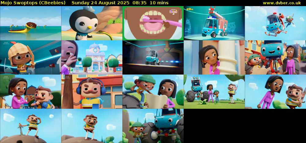 Mojo Swoptops (CBeebies) Sunday 24 August 2025 08:35 - 08:45