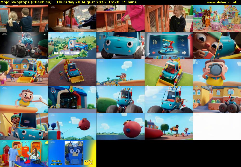 Mojo Swoptops (CBeebies) Thursday 28 August 2025 16:20 - 16:35
