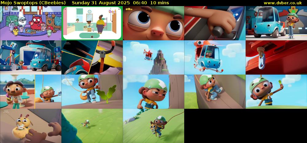 Mojo Swoptops (CBeebies) Sunday 31 August 2025 06:40 - 06:50