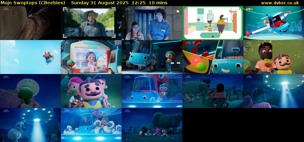 Mojo Swoptops (CBeebies) Sunday 31 August 2025 12:25 - 12:35