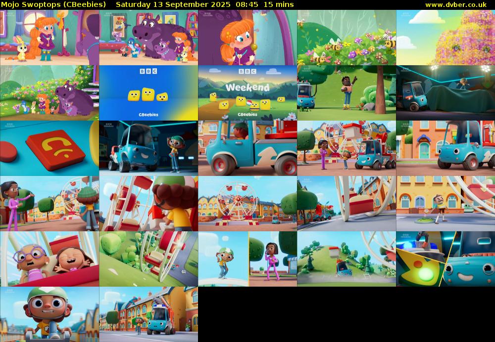 Mojo Swoptops (CBeebies) Saturday 13 September 2025 08:45 - 09:00
