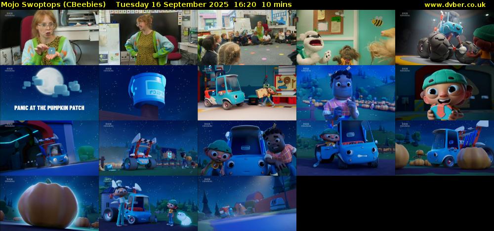 Mojo Swoptops (CBeebies) Tuesday 16 September 2025 16:20 - 16:30