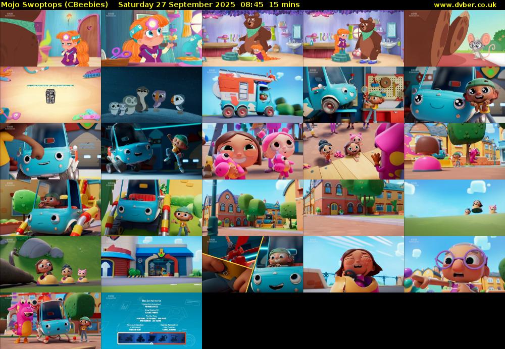 Mojo Swoptops (CBeebies) Saturday 27 September 2025 08:45 - 09:00