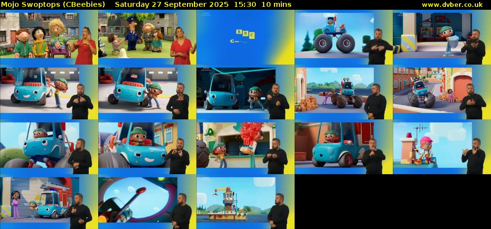 Mojo Swoptops (CBeebies) Saturday 27 September 2025 15:30 - 15:40