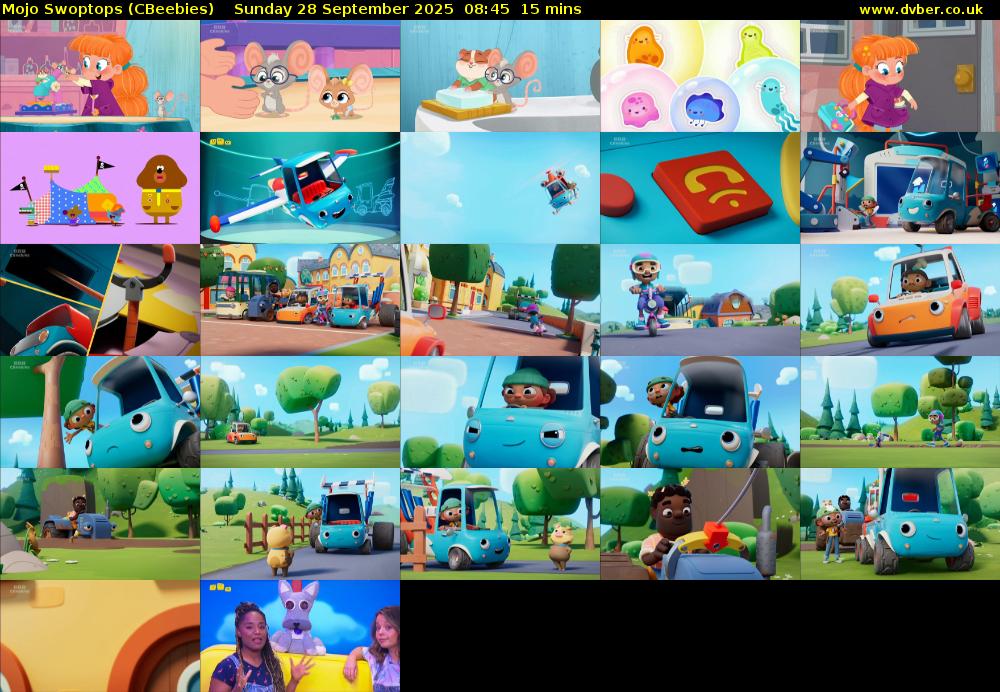 Mojo Swoptops (CBeebies) Sunday 28 September 2025 08:45 - 09:00