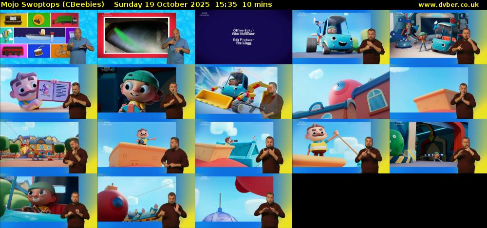 Mojo Swoptops (CBeebies) Sunday 19 October 2025 15:35 - 15:45