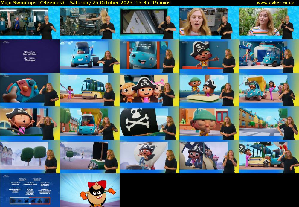 Mojo Swoptops (CBeebies) Saturday 25 October 2025 15:35 - 15:50