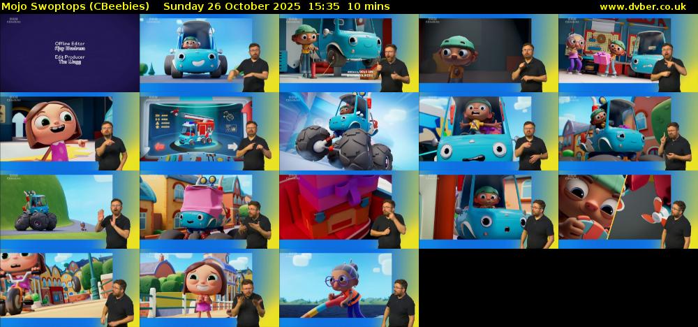 Mojo Swoptops (CBeebies) Sunday 26 October 2025 15:35 - 15:45
