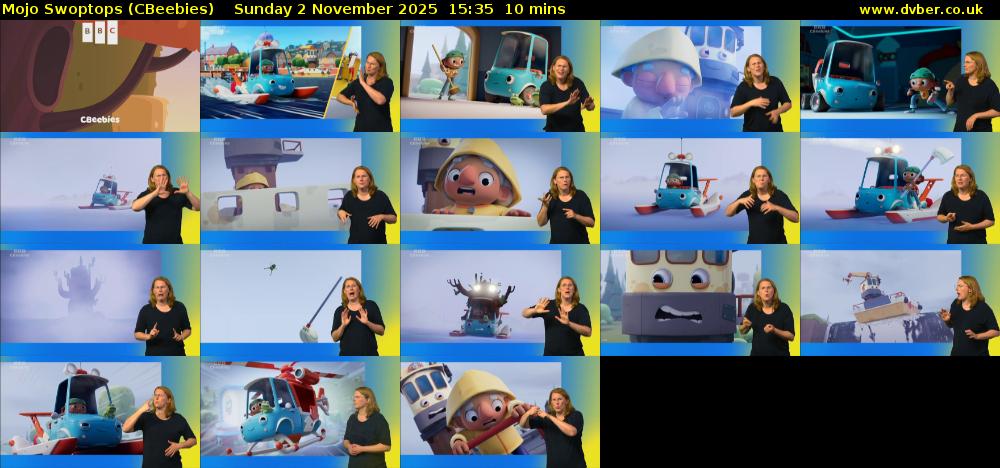 Mojo Swoptops (CBeebies) Sunday 2 November 2025 15:35 - 15:45