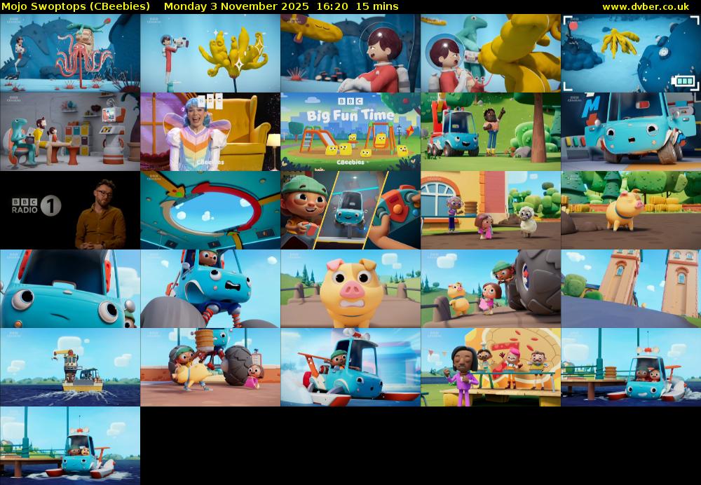 Mojo Swoptops (CBeebies) Monday 3 November 2025 16:20 - 16:35