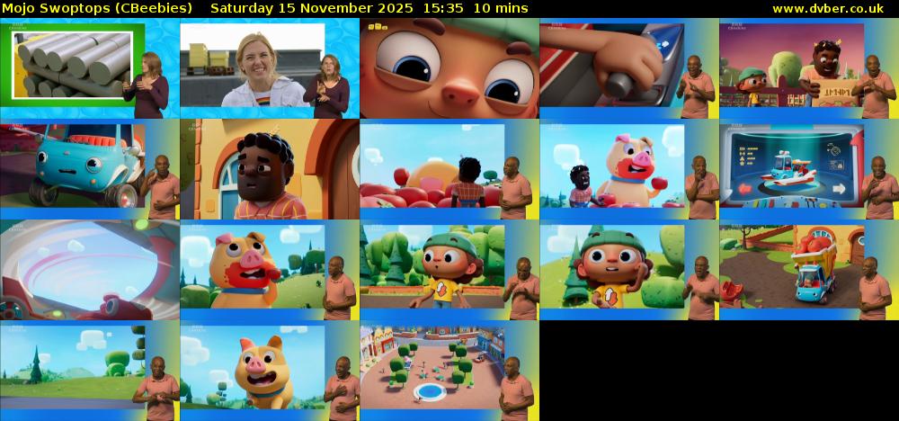 Mojo Swoptops (CBeebies) Saturday 15 November 2025 15:35 - 15:45