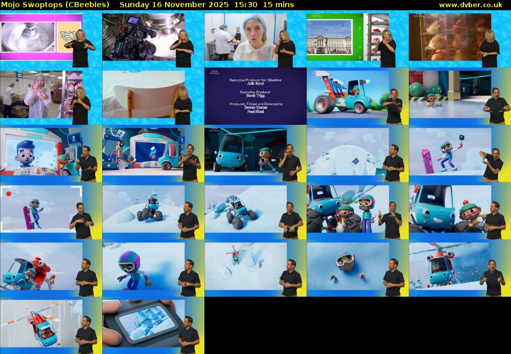 Mojo Swoptops (CBeebies) Sunday 16 November 2025 15:30 - 15:45
