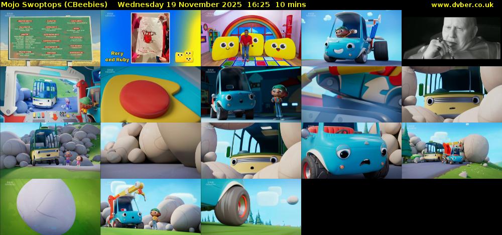 Mojo Swoptops (CBeebies) Wednesday 19 November 2025 16:25 - 16:35