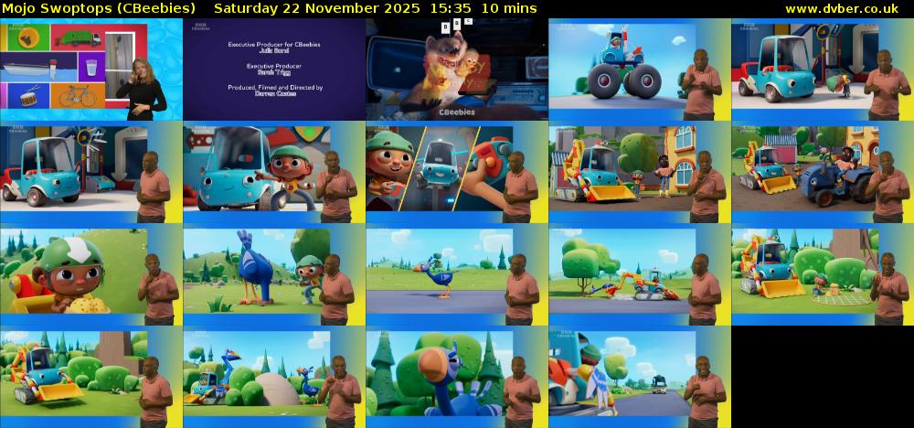 Mojo Swoptops (CBeebies) Saturday 22 November 2025 15:35 - 15:45
