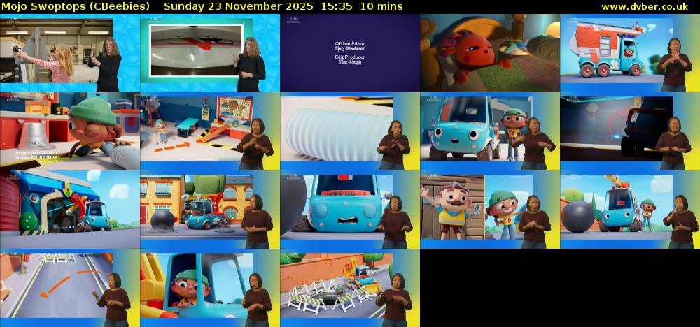 Mojo Swoptops (CBeebies) Sunday 23 November 2025 15:35 - 15:45
