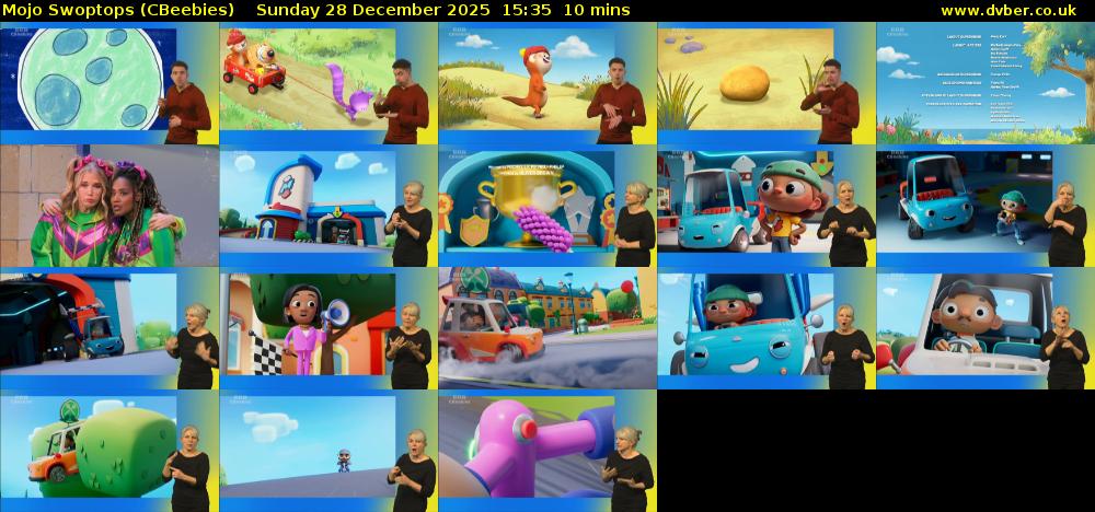 Mojo Swoptops (CBeebies) Sunday 28 December 2025 15:35 - 15:45