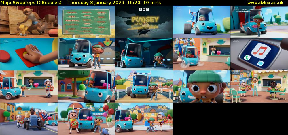 Mojo Swoptops (CBeebies) Thursday 8 January 2026 16:20 - 16:30