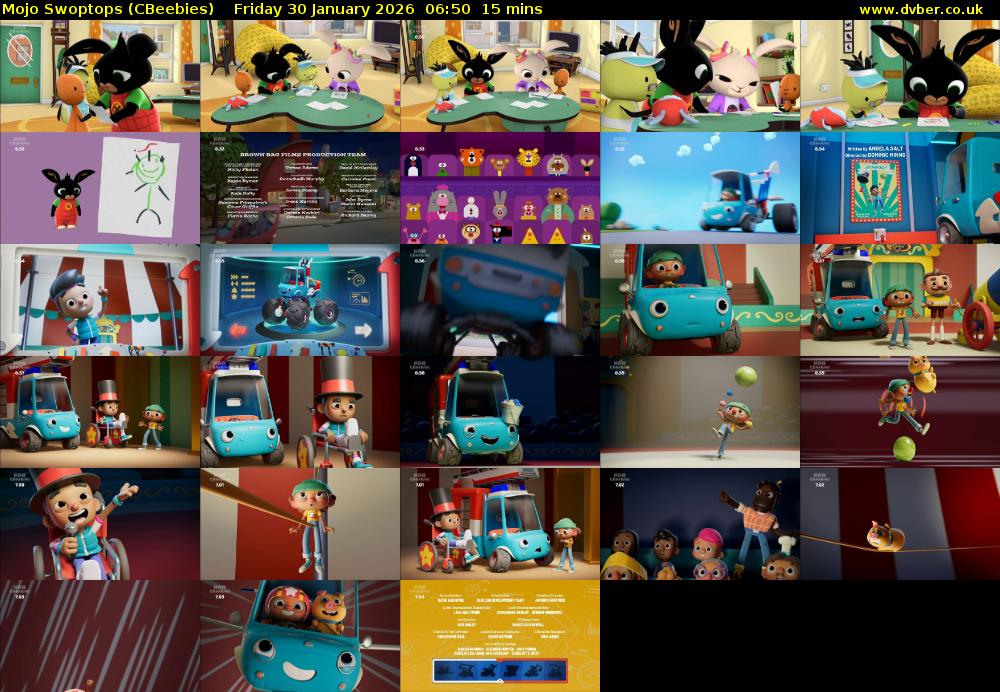 Mojo Swoptops (CBeebies) Friday 30 January 2026 06:50 - 07:05