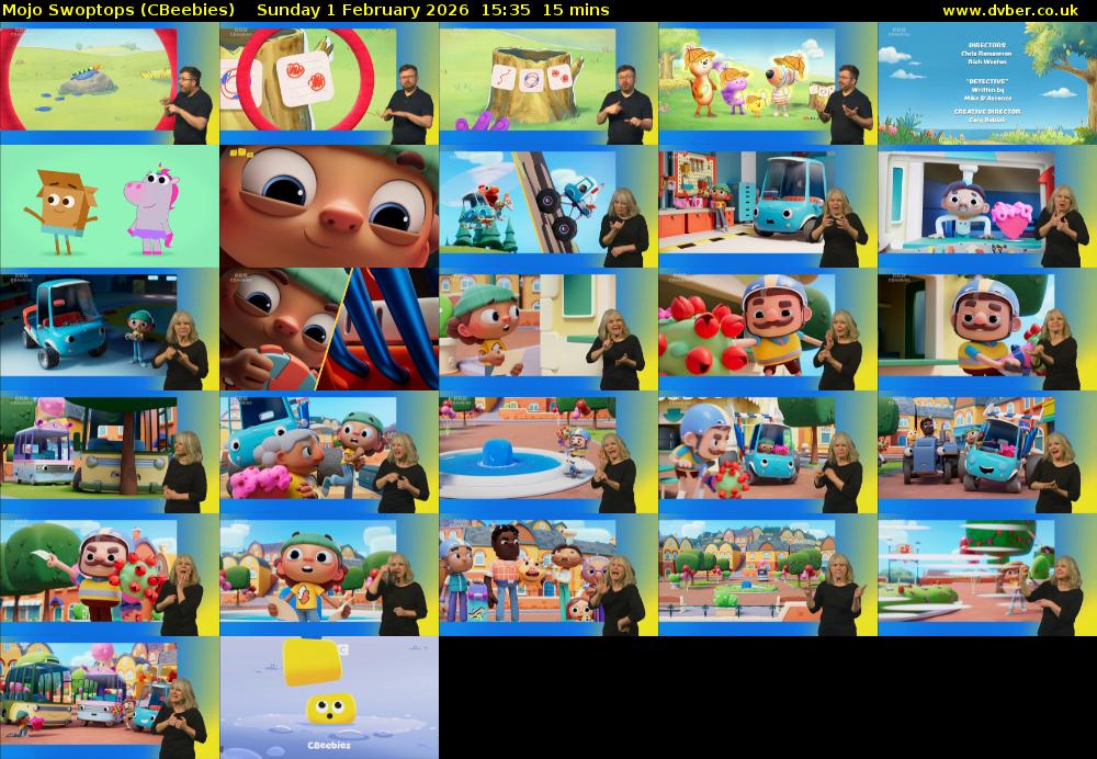 Mojo Swoptops (CBeebies) Sunday 1 February 2026 15:35 - 15:50