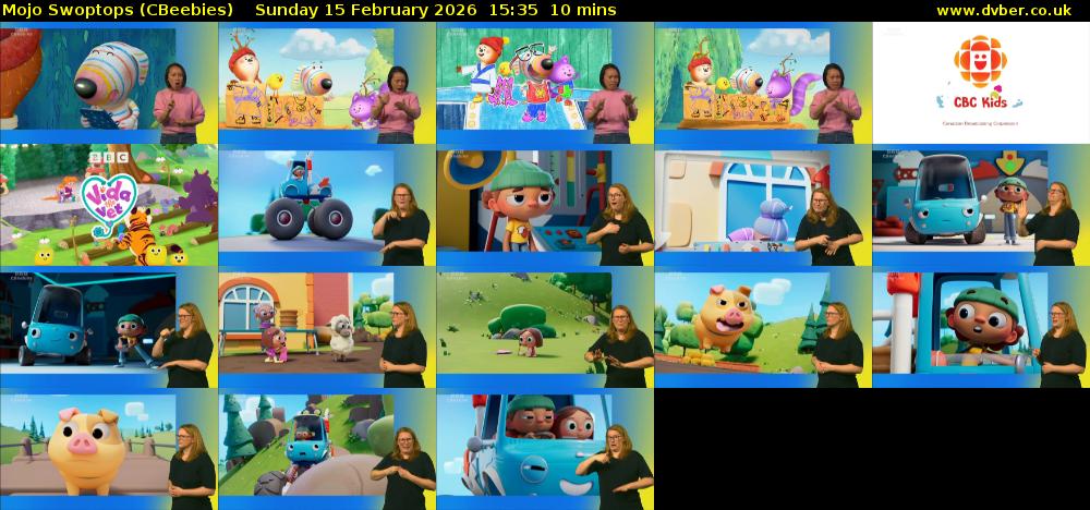Mojo Swoptops (CBeebies) Sunday 15 February 2026 15:35 - 15:45