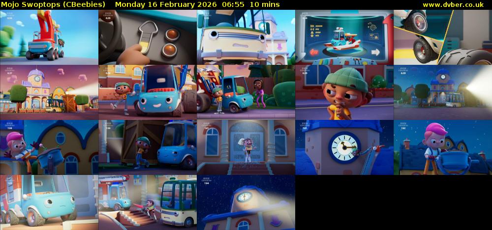 Mojo Swoptops (CBeebies) Monday 16 February 2026 06:55 - 07:05