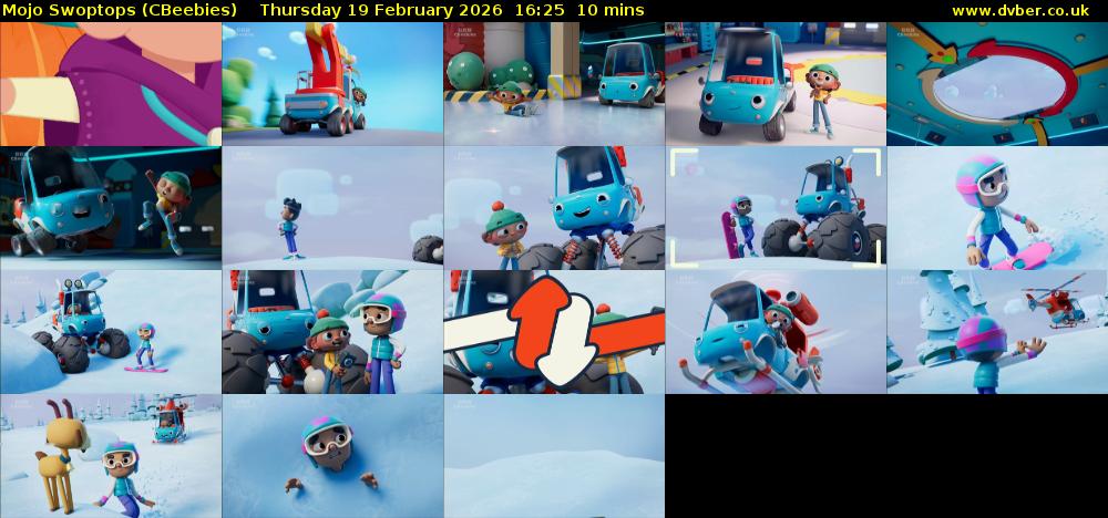 Mojo Swoptops (CBeebies) Thursday 19 February 2026 16:25 - 16:35