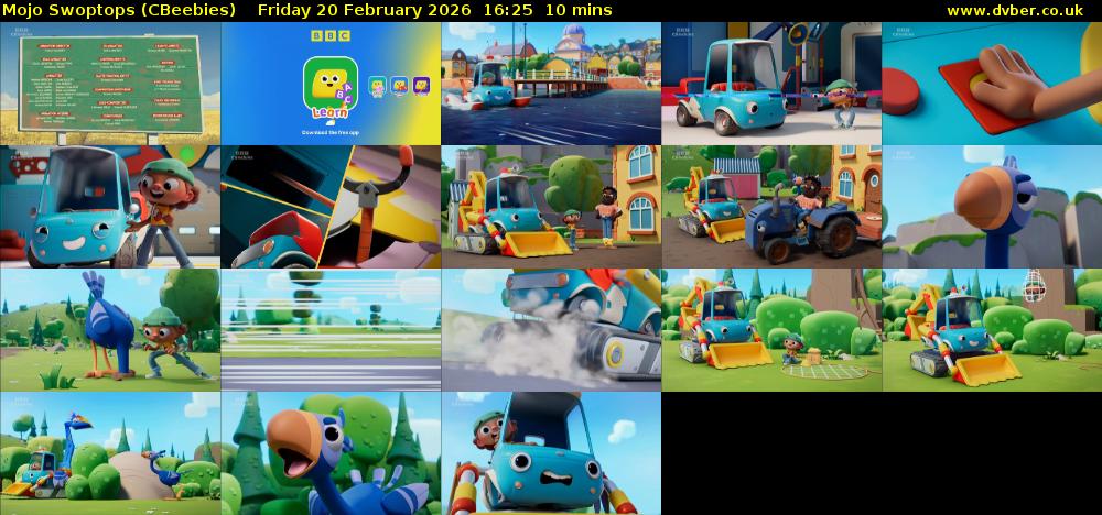 Mojo Swoptops (CBeebies) Friday 20 February 2026 16:25 - 16:35