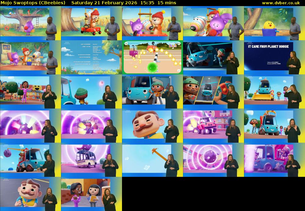 Mojo Swoptops (CBeebies) Saturday 21 February 2026 15:35 - 15:50