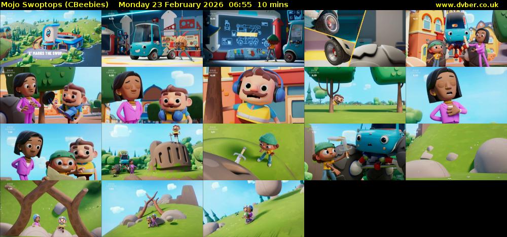 Mojo Swoptops (CBeebies) Monday 23 February 2026 06:55 - 07:05
