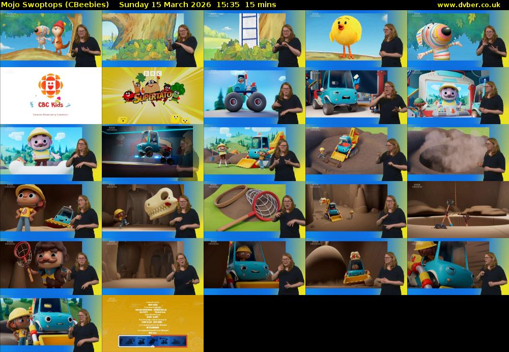 Mojo Swoptops (CBeebies) Sunday 15 March 2026 15:35 - 15:50