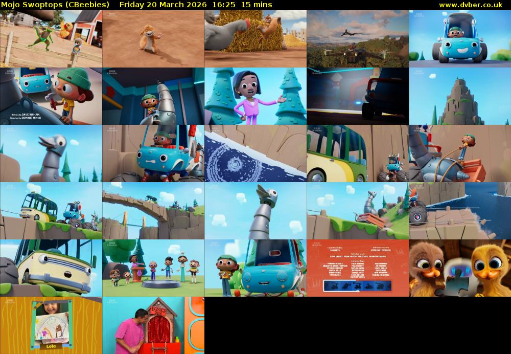 Mojo Swoptops (CBeebies) Friday 20 March 2026 16:25 - 16:40