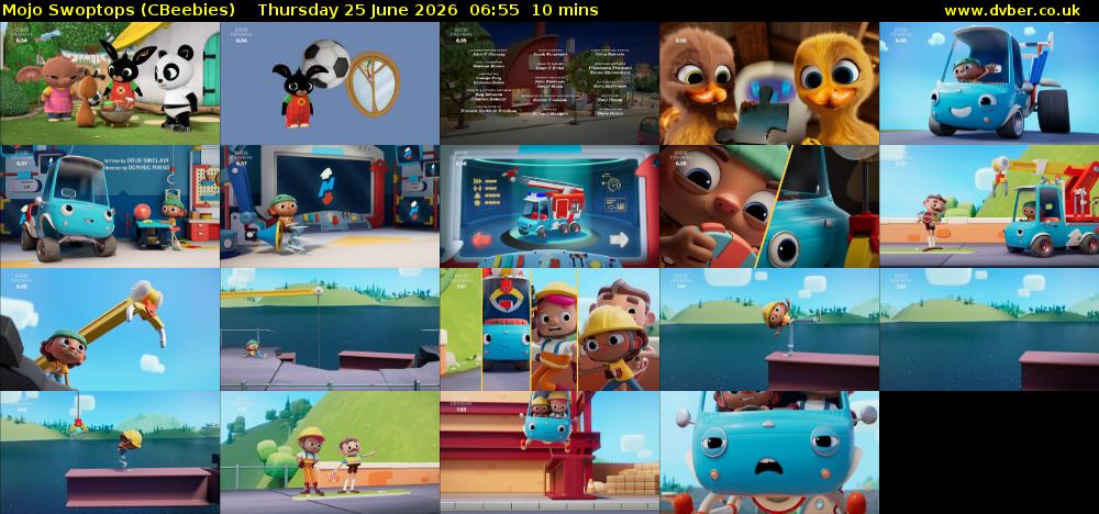 Mojo Swoptops (CBeebies) Thursday 25 June 2026 06:55 - 07:05