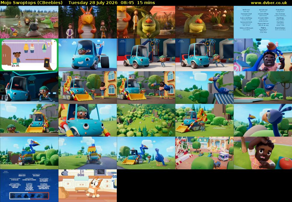 Mojo Swoptops (CBeebies) Tuesday 28 July 2026 08:45 - 09:00