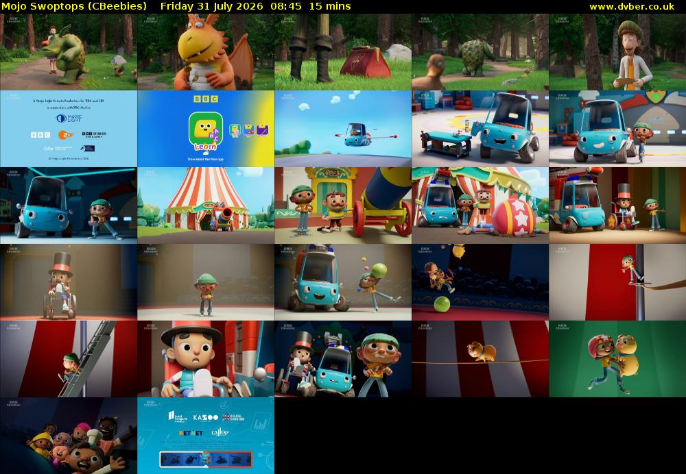 Mojo Swoptops (CBeebies) Friday 31 July 2026 08:45 - 09:00